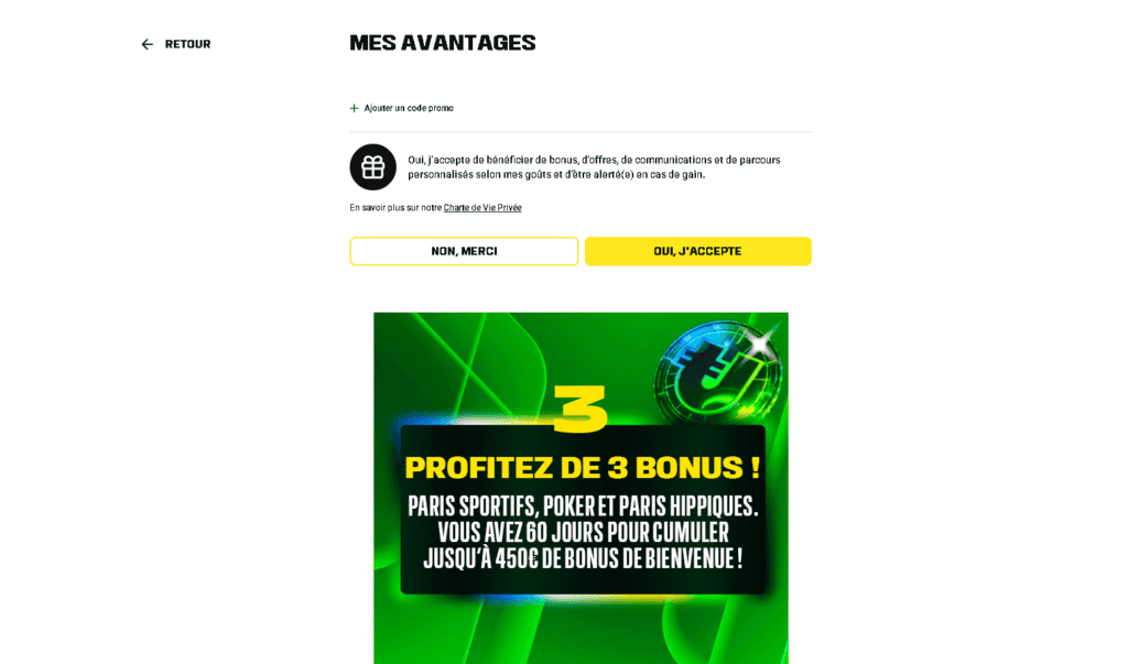 inscription unibet bonus