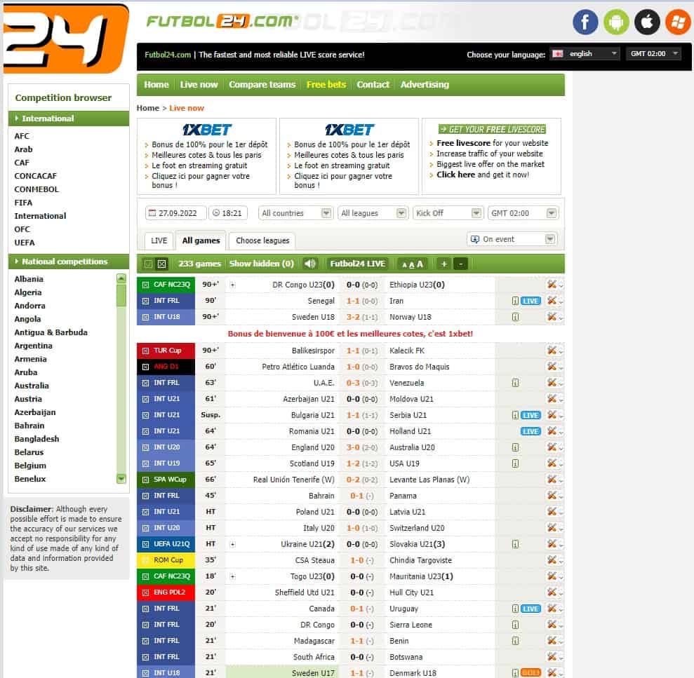 Futbol24 Livescore football