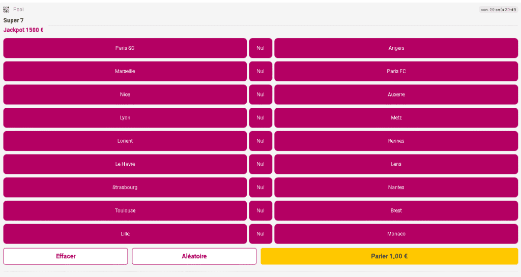 Grille super 7 Feelingbet.fr