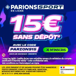 Parions Sport 15 euros sans dépôt